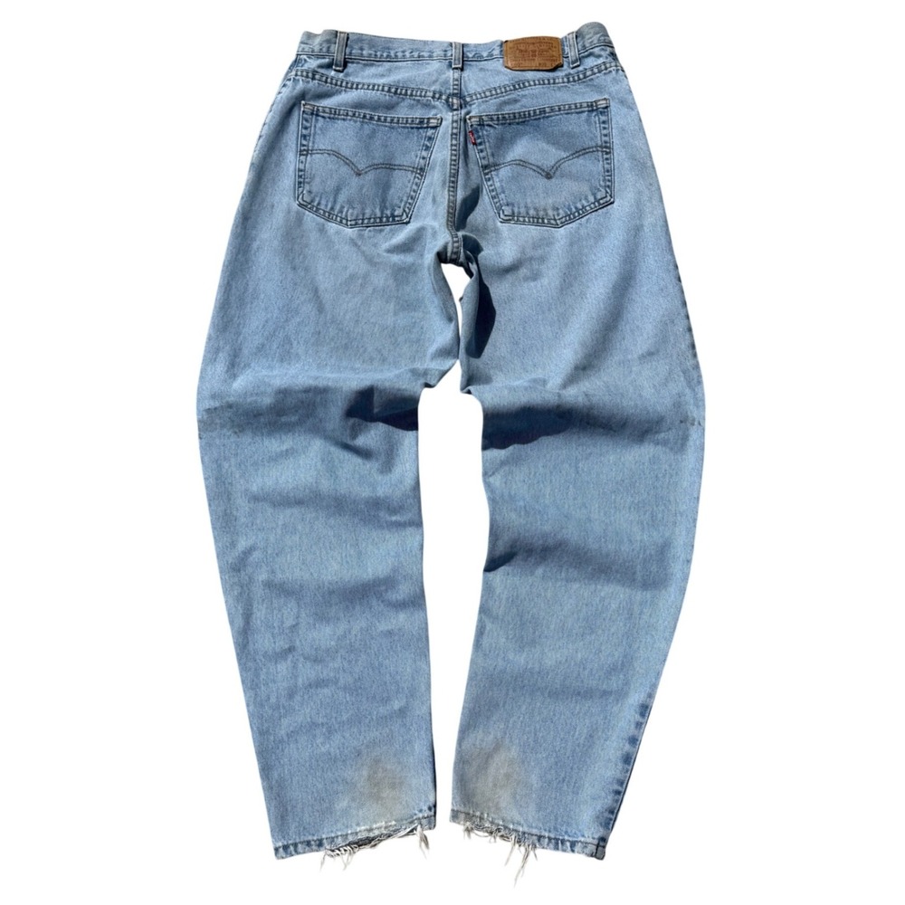 Levi's 560 Jeans Mens 36 Light Blue Fair Vintage Loose Fit Tapered Leg Distresse